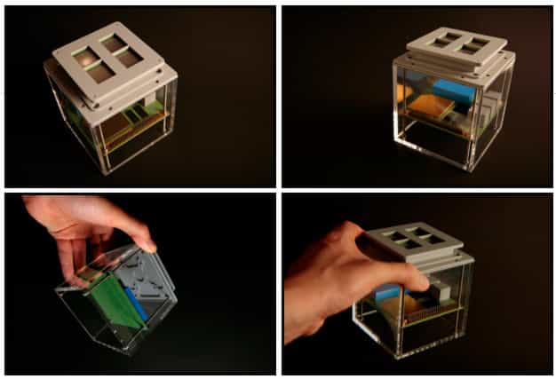 Très en pointe dans les technologies spatiales des très petits satellites, l'Ecole Polytechnique Fédérale de Lausanne travaille à la mise au point d'un moteur ionique pour leur permettre de quitter l'orbite terrestre. © EPFL/Consortium MicroThrust 