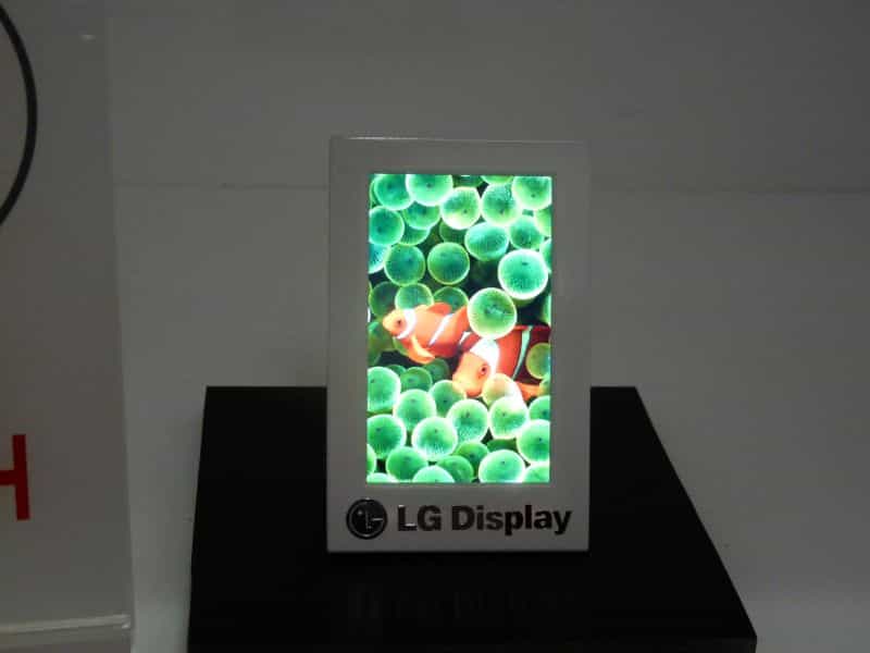 Au SID 2010, LG Display avait présenté cet écran à cristaux liquides classiques mais rétroéclairé par une surface garnie de boîtes quantiques. ©  Nikkei Business Publications