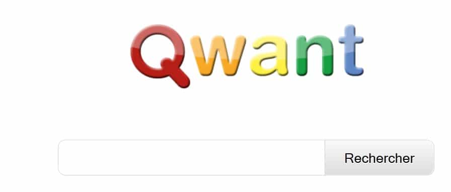 La page d'accueil de Qwant. Avec sa page blanche et ses couleurs, elle évoque furieusement un autre moteur de recherche, assez connu. © Qwant