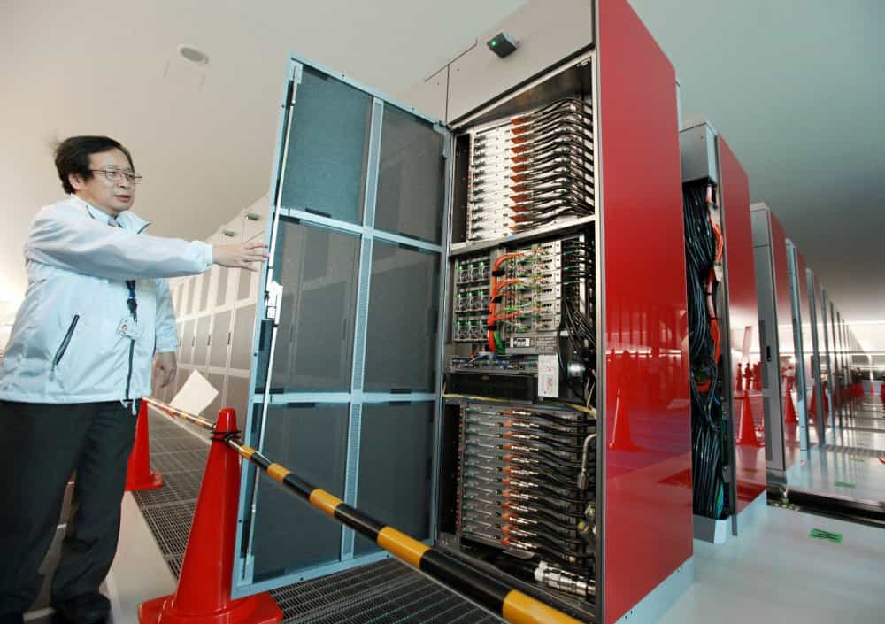 Le superordinateur K au laboratoire Riken de Kobe. © AFP Photo/Jiji Press
