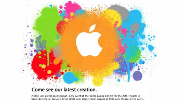 « Venez voir notre dernière création » : le carton d'invitation à la conférence de presse envoyé par Apple aux journalistes est des plus laconiques. Cette discrétion, complétée par des fuites savamment orchestrées, a généré un énorme buzz, offrant à Apple une superbe publicité gratuite. © Apple