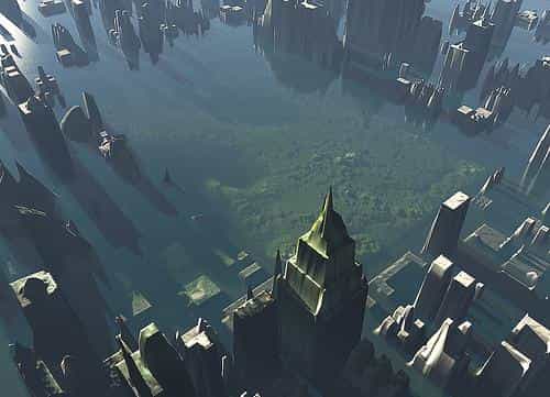 Une simulation de la submersion de la ville de New York. © Creative Commons - Cherrylynx
