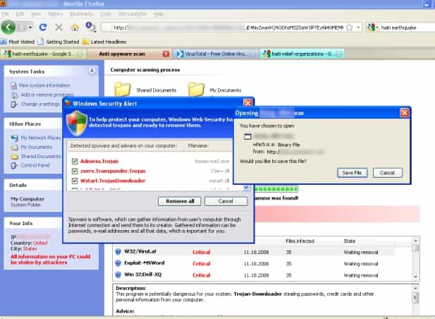 L'éditeur Websense met en garde les internautes contre des sites Internet déguisés proposant des informations sur le séisme d'Haïti. ©  Websense