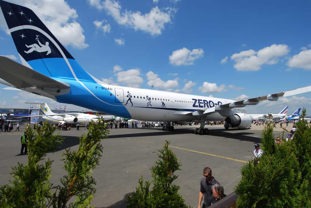L’Airbus A300 Zéro-G, ici présenté au salon du Bourget en 2009, sera vraisemblablement remplacé fin 2014 par un un autre Airbus. © R. Decourt