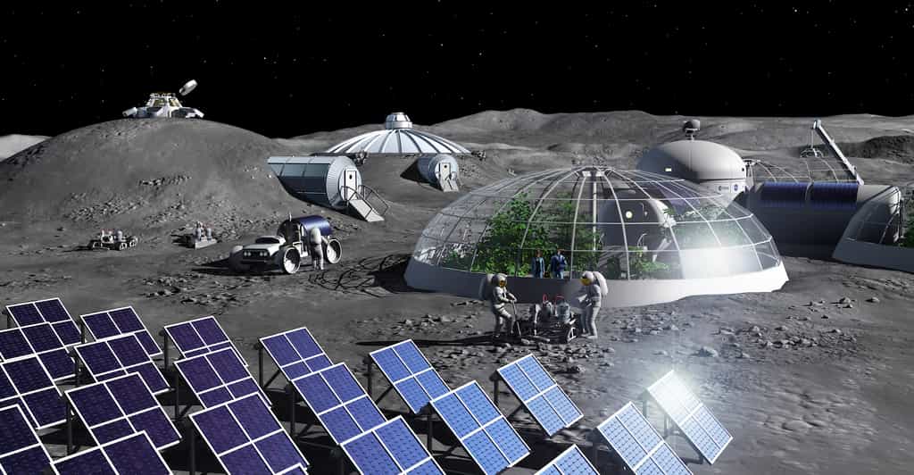 Les futures bases lunaires auront besoin d’oxygène. Et les colons vivant sur place pourront le produire à partir du régolithe lunaire. C’est ce qu’imaginent les ingénieurs de l’Agence spatiale européenne (ESA). © P. Carril, ESA