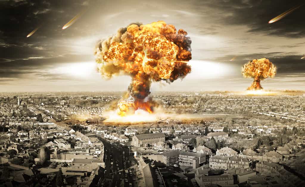 Lors d’une explosion nucléaire, on peut observer la formation d’une nuage en forme de « champignon atomique ». © Razvan Ionut Dragomirescu, Shutterstock
