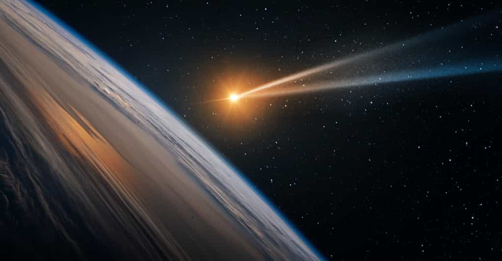 Des chercheurs de l’université de Nouvelle-Galles du Sud (Australie) ont testé en laboratoire une théorie datant des années 1930 pour démontrer pourquoi les queues des comètes ne sont jamais vertes. © Tryfonov, Adobe Stock