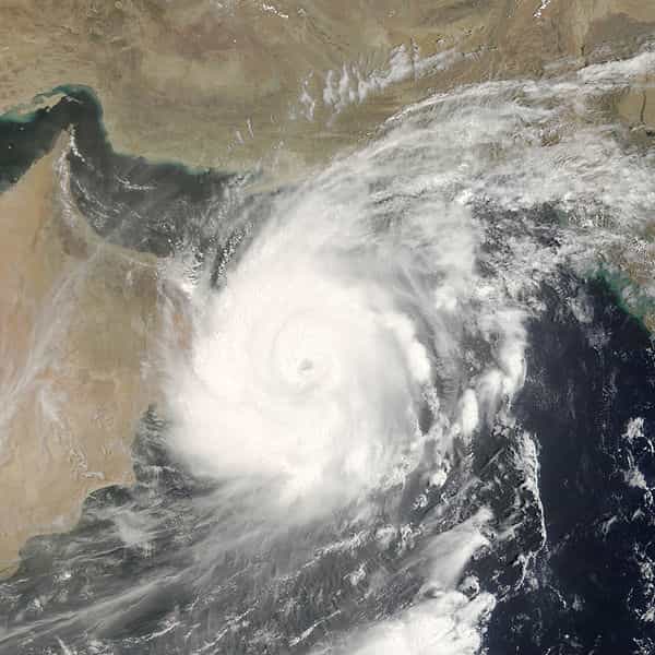 Le cyclone de Gonu de 2007, le plus intense au Moyen-Orient, est peut-être le fruit de la pollution humaine. &copy; Nasa 