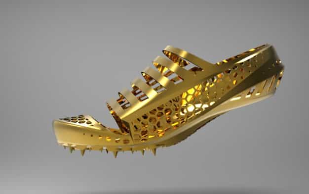 À l'image, la chaussure de sprint conçue par l’ingénieur et&nbsp;designer Luc Fusaro à partir de l’impression 3D.&nbsp;©&nbsp;Luc Fusaro