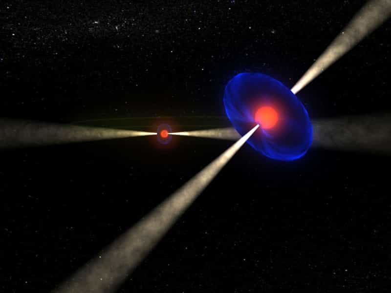 Un cas unique de pulsars non célibataires. © NRAO