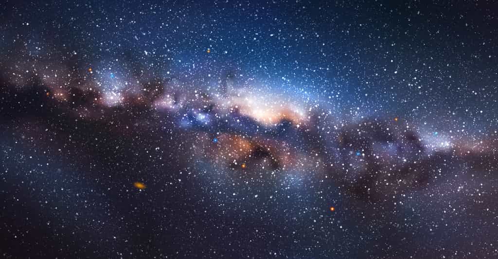 De notre Voie lactée, nous observons généralement le disque. Une région concentrée en étoiles. Mais notre Galaxie s’étend au-delà. Bien au-delà, nous confirment aujourd’hui des astronomes de l’université de Californie à Santa Cruz (États-Unis). © arvitalya, Adobe Stock