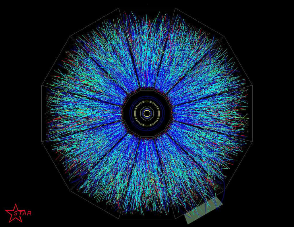 Le plasma de quarks-gluons vu par les détecteurs du RHIC. Crédit Brookhaven National Laboratory