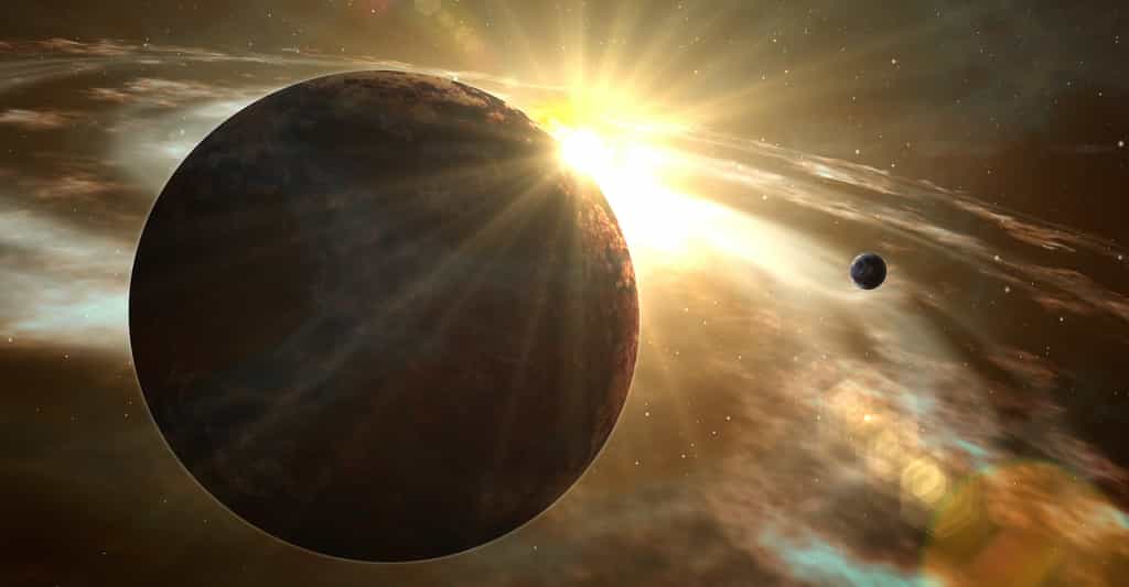 Représentation d'une exoplanète gravitant autour de son étoile. ©AdobeStock