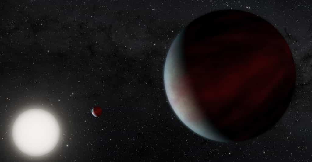 Le système EPIC 249731291, ici en vue d’artiste, est constitué de deux des nouvelles candidates exoplanètes découvertes par les chercheurs de la Nasa. © R. Hurt (IPAC), Nasa, JPL-Caltech
