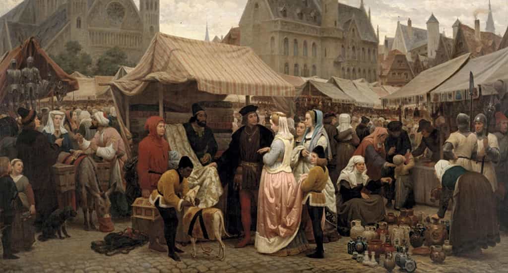 Une foire à Gand, au Moyen Âge. Huile sur toile de Félix de Vigne (1806-1862). © Wikimedia Commons, DP