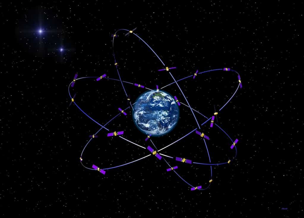 Lorsqu'elle sera pleinement opérationnelle, la constellation Galileo comptera 30 satellites positionnés à 23.222 kilomètres d’altitude. © Esa, J. Huart