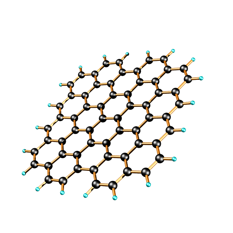 Molécule de graphène C62H20 (Crédit : Chris Ewels).