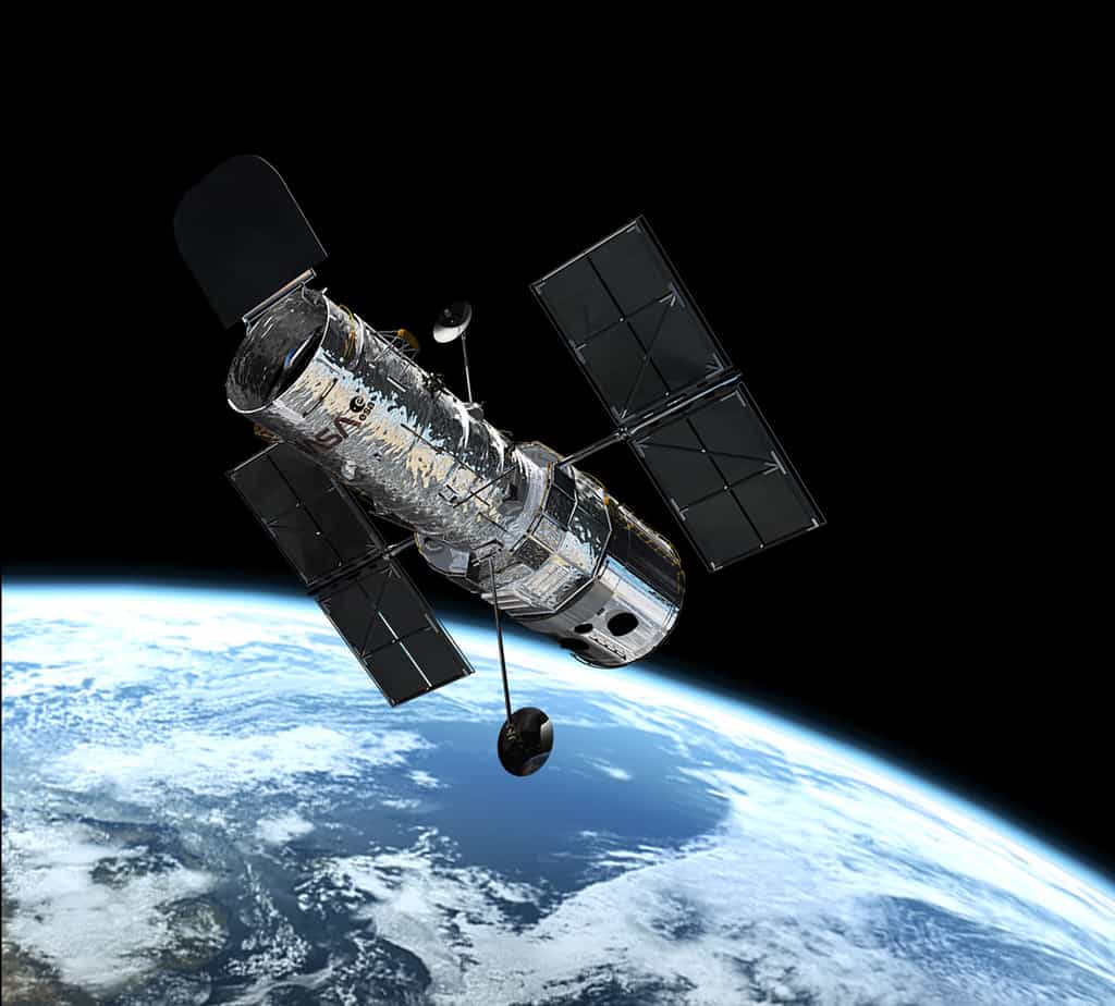 Une illustration montrant Hubble en plein travail. Le télescope spatial a révolutionné notre connaissance du cosmos observable. © Nasa