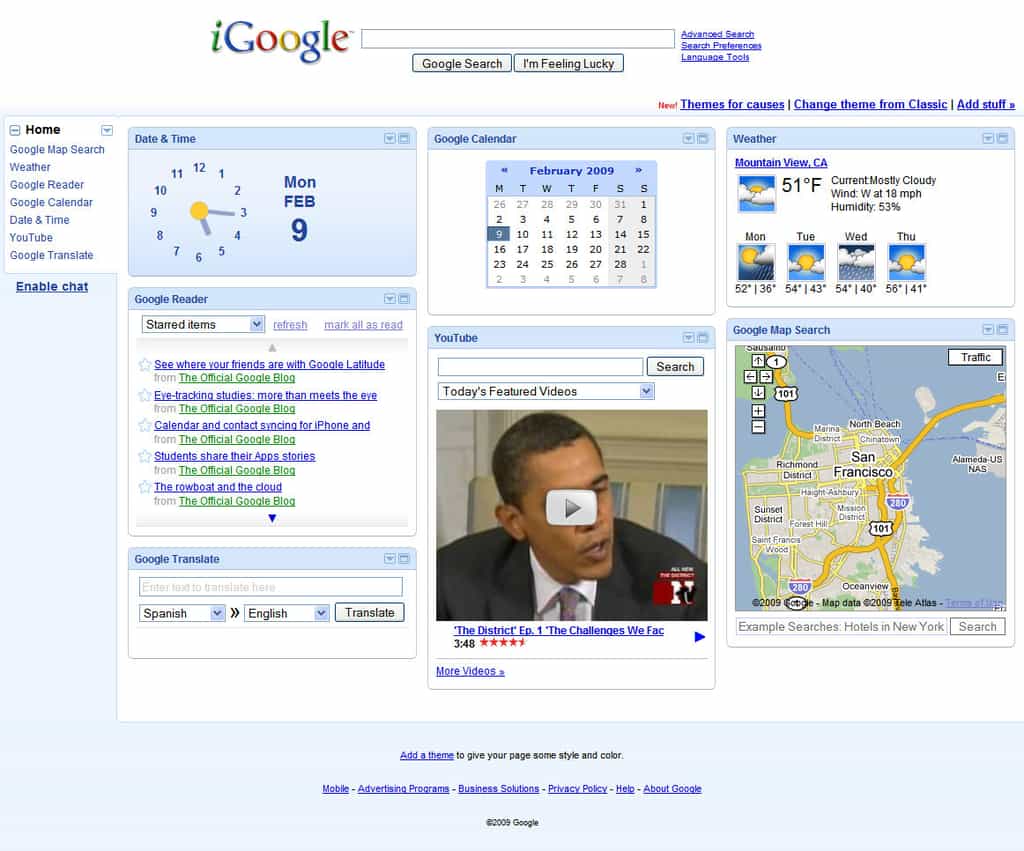 iGoogle fermera définitivement ses portes le 1er novembre 2013, précédé de plusieurs autres services. Un internaute facétieux propose un « cimetière Google » où sont présentés tous les services supprimés par l’entreprise. © DR