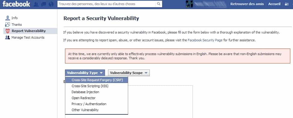 Facebook s’appuie sur un réseau de hackers dans un programme baptisé White Hat. Il s'agit donc de « gentils hackers » qui s'évertuent à dénicher d’éventuelles failles de sécurité. Pour la découverte d’un bug, le réseau social offre une prime d’au moins 500 dollars. © Facebook