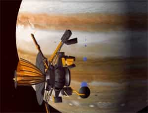 La sonde Galileo en orbite autour de Jupiter (vue d'artiste)crédit : NASA