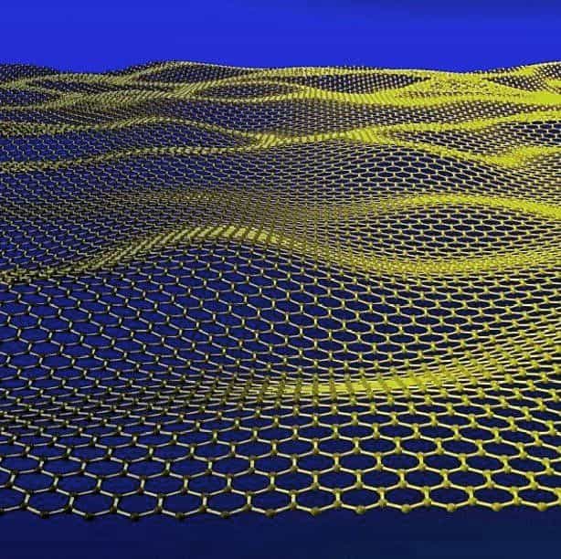 Une vue d'artiste montrant la structure 2D en nid d'abeille d'un feuillet de graphène. Le graphite de nos crayons est un empilement de telles structures. © Jannik Meyer