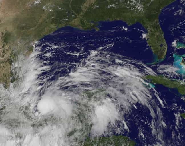 La tempête tropicale Ingrid s'est formée le 13 septembre 2013, dans la baie de Campeche. Elle est devenue un ouragan le lundi 16 septembre, et se dissipe depuis.&nbsp;© Nasa