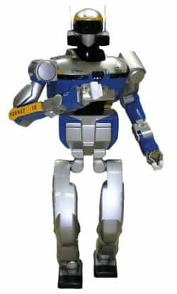 HRP-2 : ce robot humanoïde est en fait un instrument de recherche qui servira à tester les logiciels des différents domaines d'intelligence artificielle : locomotion, perception, prise de décision.