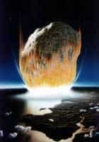 Vue d'artiste d'un astéroïde percutant la Terre