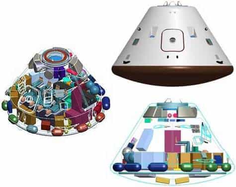 Différentes vues du futur CEV (Crew Exploration Vehicle)