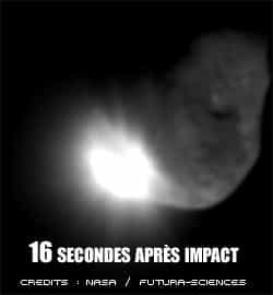 La comète Tempel 1 16 secondes après l'impact de l'impacteur de Deep Impact