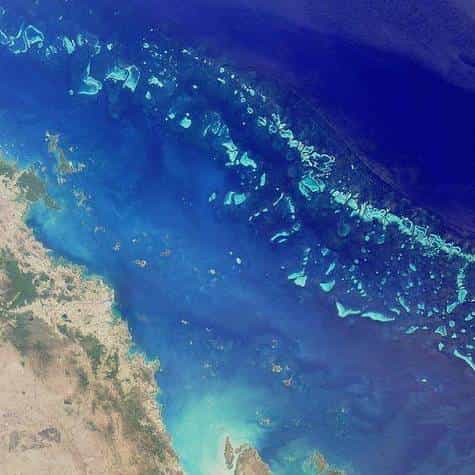 La grande Barrière de Corail vue depuis la Station Spatiale Internationale
