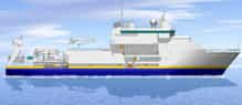 Le navire océanographique de l'Ifremer le "Pourquoi pas ?"Crédit : Alstom Marine