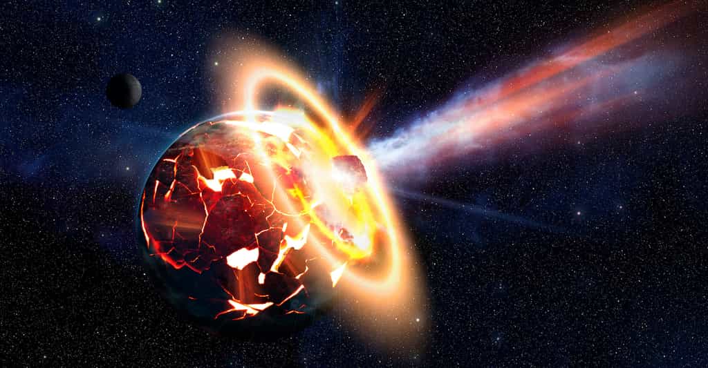 Des chercheurs de l’Institut royal de technologie de Melbourne (RMIT, Australie) montrent comment une forme jusqu’alors mystérieuse de diamant a pu se former lors d’une collision entre un gros astéroïde et une planète naine. © hideto111, Adobe Stock
