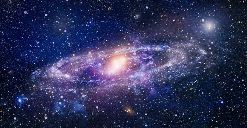 Selon les calculs des astronomes, il manque de la matière à notre Univers. Les étoiles seules ne font pas le compte. Mais aujourd’hui, une équipe est enfin parvenue à observer une partie de celle que les chercheurs désignent sous le terme de matière manquante. Dans un halo de gaz entourant une galaxie. © Maximusdn, Adobe Stock