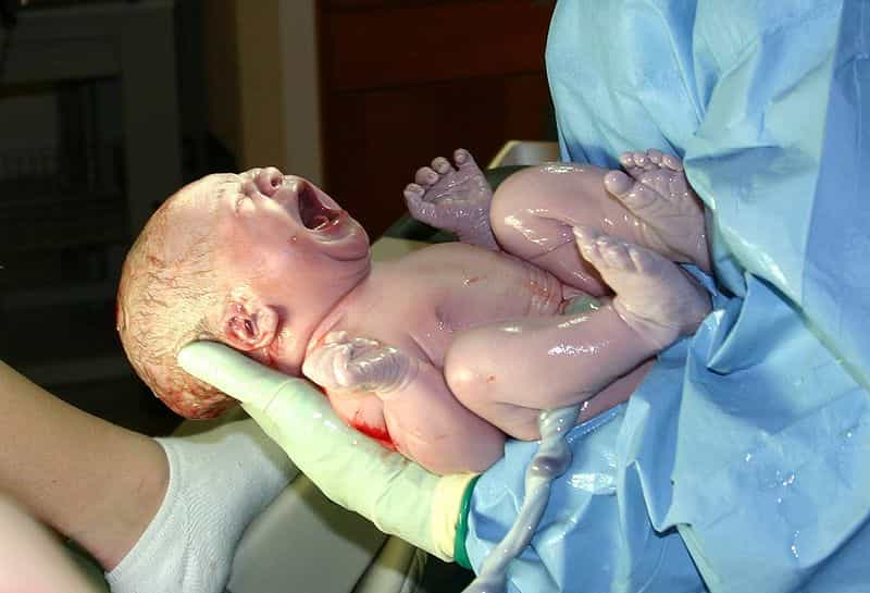 A la naissance, un nouveau-né doit avoir le réflexe de respirer. © Gengiskanhg / Licence Creative Commons
