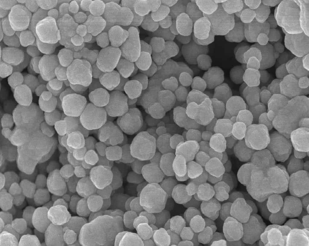 Des nanoparticules d'argent sont visibles sur cette image prise au microscope électronique. © FutureChemistry