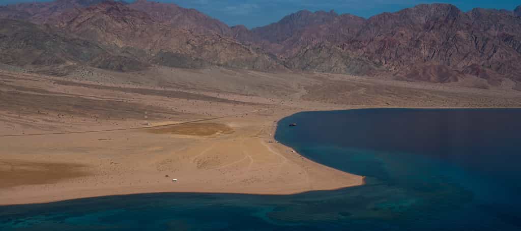 La mégapole Neom sortira de terre dans cette zone désertique du nord-ouest de l’Arabie saoudite. © Discover Neom

