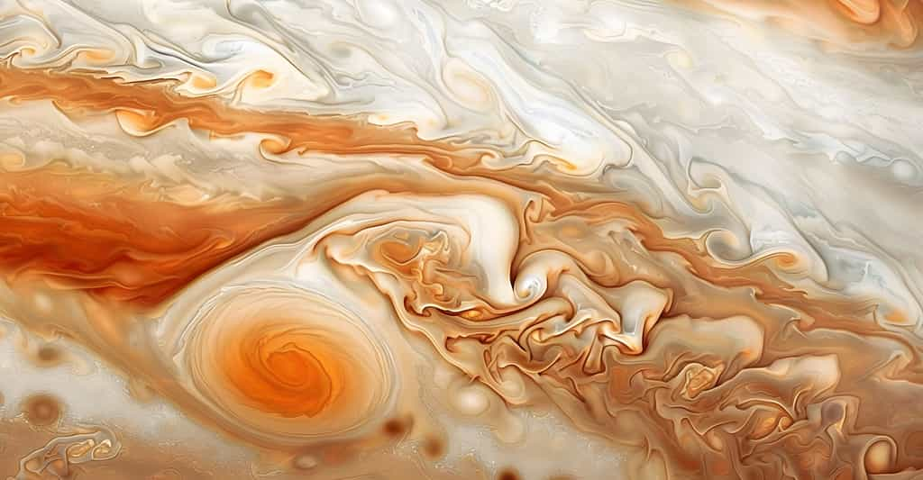 Des physiciens de l’université d’Oxford (Royaume-Uni) redessinent le visage des nuages de Jupiter. Ils sont plus profonds que ce qu’ils pensaient et ne sont pas constitués de glace d’ammoniac. © Arma, Adobe Stock