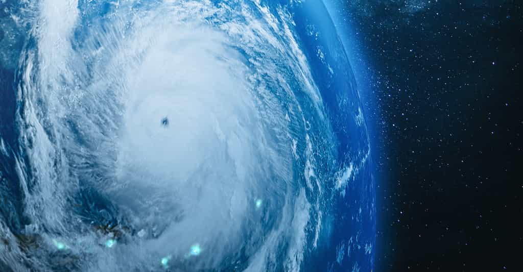 Sur Terre comme sur d’autres planètes, les ouragans comme celui-ci sont fréquents. Mais pour la première fois, des chercheurs de l’université de Reading (Royaume-Uni) ont observé un ouragan spatial, dans la haute atmosphère de notre Planète. © OSORIOartist, Adobe Stock