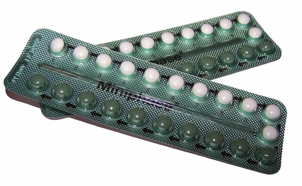 Autorisée depuis 1967 en France, la pilule contraceptive est utilisée par la majorité des femmes. La pilule combinée possède l'avantage d'atténuer la douleur des règles, mais la pilule progestative réduirait les risques de développer des maladies cardiovasculaires. © Ceridwen, Wikipédia, cc by sa 2.0