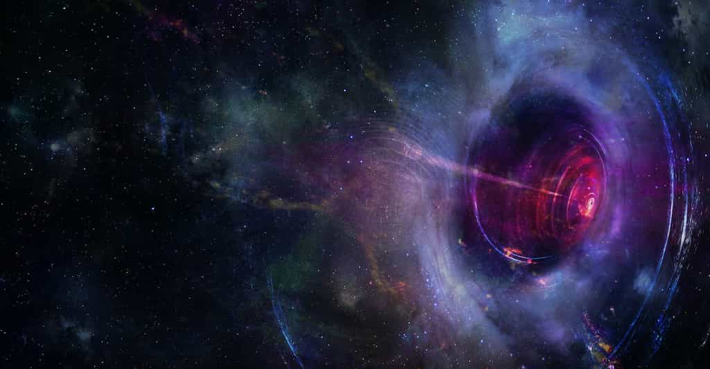 En « prenant le pouls » d’un trou noir, des chercheurs de l’université de Groningue (Pays-Bas) ont découvert sur les jets de matière qu’il émet naissance dans la couronne de plasma qui se forme lorsqu’il accrète de la matière. © elen31, Adobe Stock