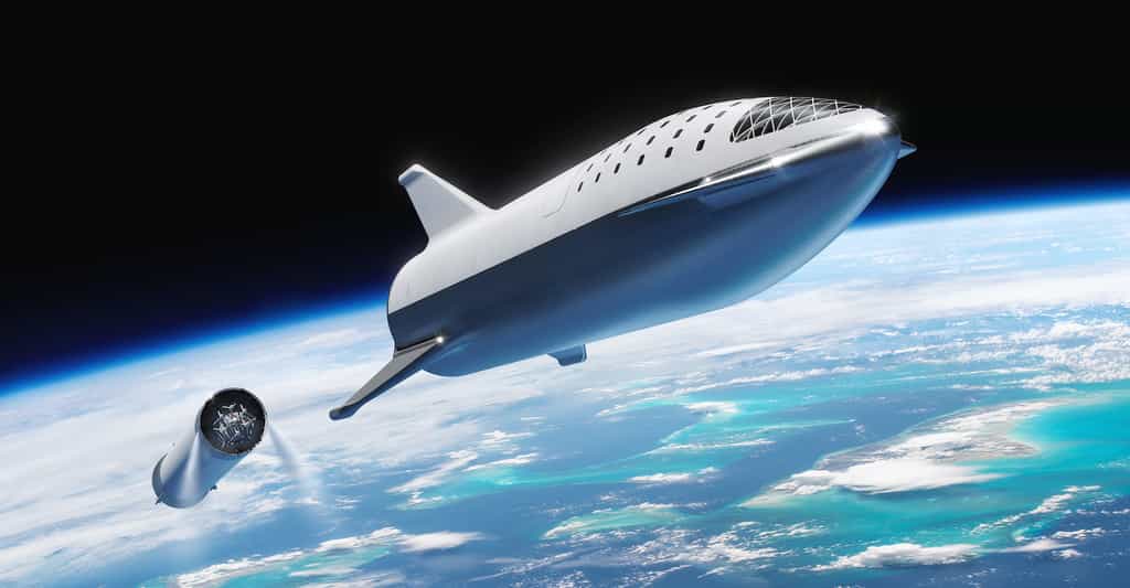 Pendant le sommet Humans to Mars, Elon Musk a précisé que le Starship devrait réaliser des « centaines de missions avant d’embarquer des humains à destination de Mars ». © SpaceX, Wikipedia, CC0