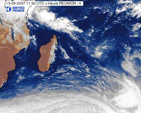 Image satellite de La Réunion. Météo-France.