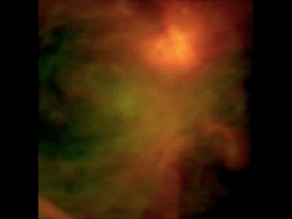Avec Sofia les sources infrarouges cachées dans la poussière interstellaire se dévoilent, comme l'objet BN dans la célèbre nébuleuse d'Orion. © Nasa