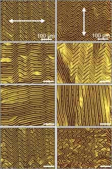 En relachant les contraintes les plaquettes de silicium forment des circuits en forme de "vagues" (Crédit: John Rogers).