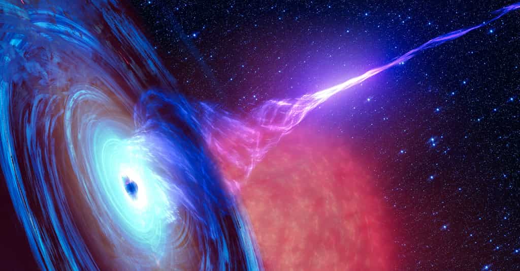 Des chercheurs de l’université de l’Arizona (États-Unis) ont étudié un événement de rupture par effet de marée qui se produit lorsqu’un trou noir avale une étoile. De quoi révéler quelques secrets du trou noir en question. © elen31, Adobe Stock