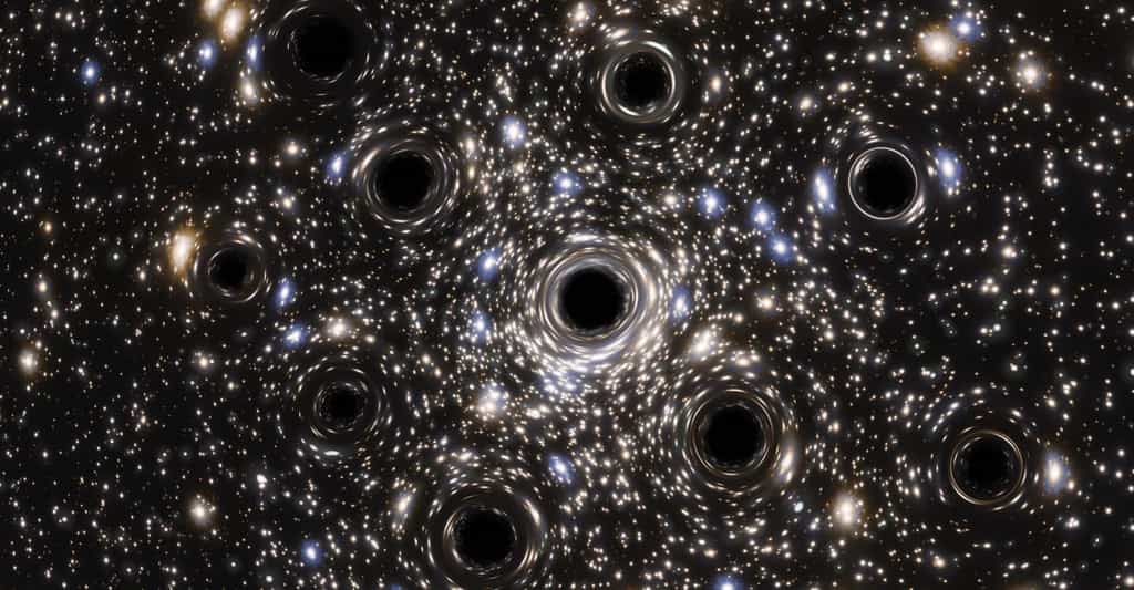 Une concentration importante en trous noirs pourrait expliquer comment des amas globulaires peuvent en venir à se disloquer en formant des traînées d’étoiles. © N. Bartmann, Hubble/ESA