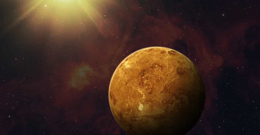 Deuxième planète la plus proche du Soleil, Vénus a aujourd’hui tendance à brûler sous la chaleur de notre Étoile. Mais en était-il de même par le passé ? A-t-elle pu suffisamment se rafraîchir pour former un océan ? « Non », répondent aujourd’hui des chercheurs du CNRS et de l’université de Versailles Saint-Quentin. © revers_jr, Adobe Stock