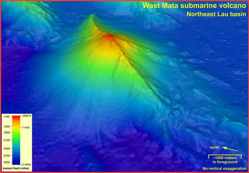 Le volcan sous-marin West Mata. © NOAA